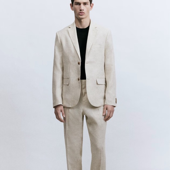 H&M Linen/cotton Textured Blazer - Picture 1 of 6